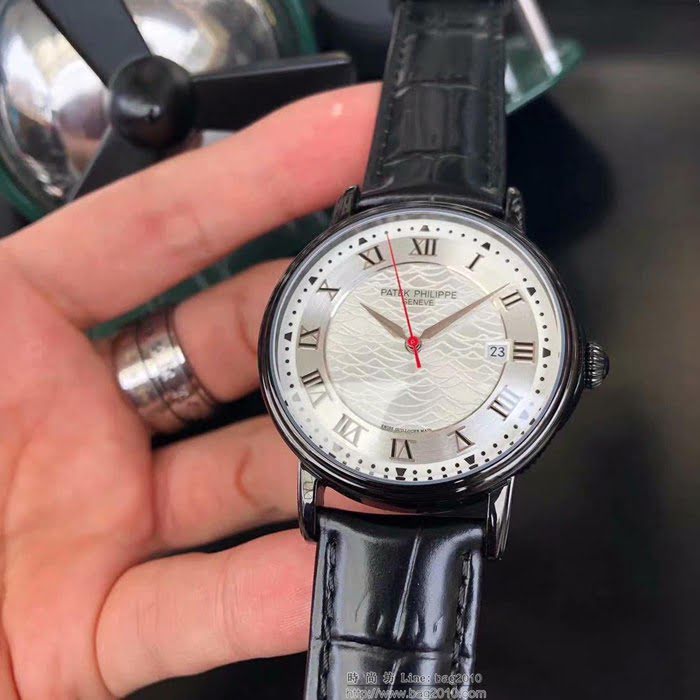 百達翡麗PATEK PHILPPE 大氣爆款 西鐵城機械機芯 真牛皮錶帶 精品男士腕表  wssb4952